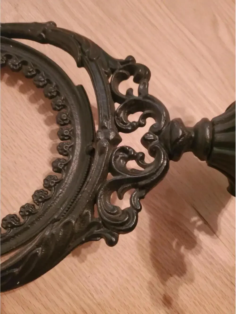 Mid Century Gothic Victorian Style Cast Iron Vanity Mirror